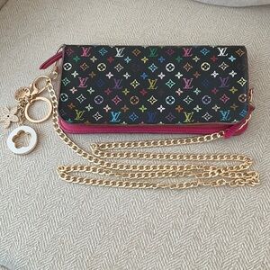 LOUIS VIUTTON Authentic Murakami Clutch/Wallet, w Unbranded Chain, & COA